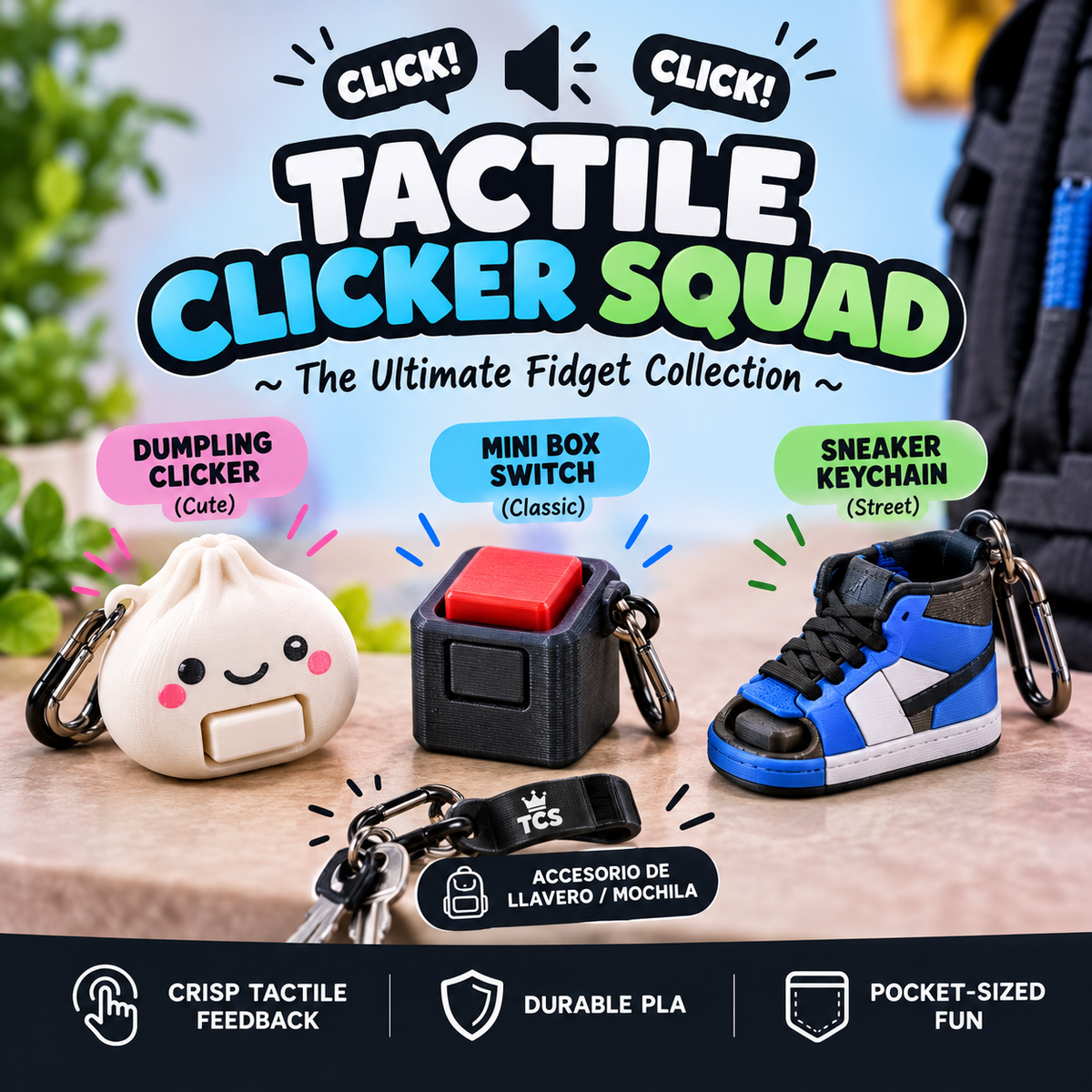 Tactile Clicker Squad – Pocket Fidget Accessories