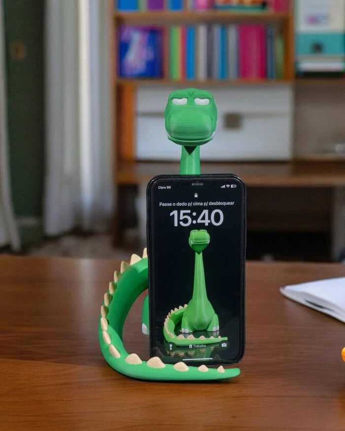 Standing Dino Phone Stand – Quirky Desktop Organizer