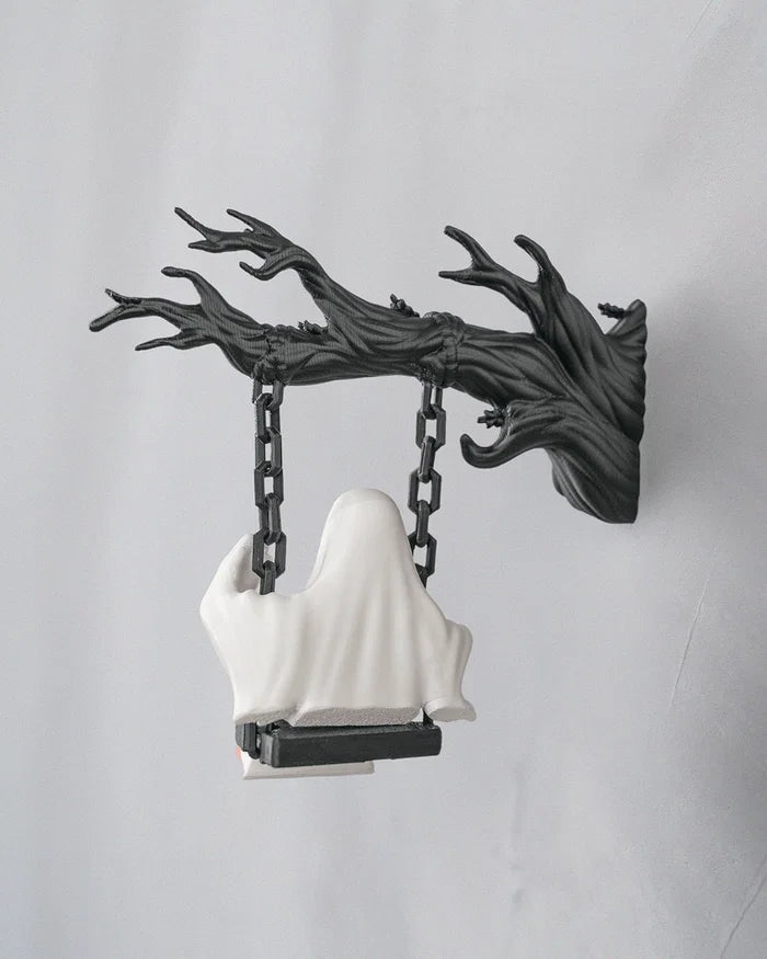 Ghost on a Swing – Spooky Wall Mount Decor