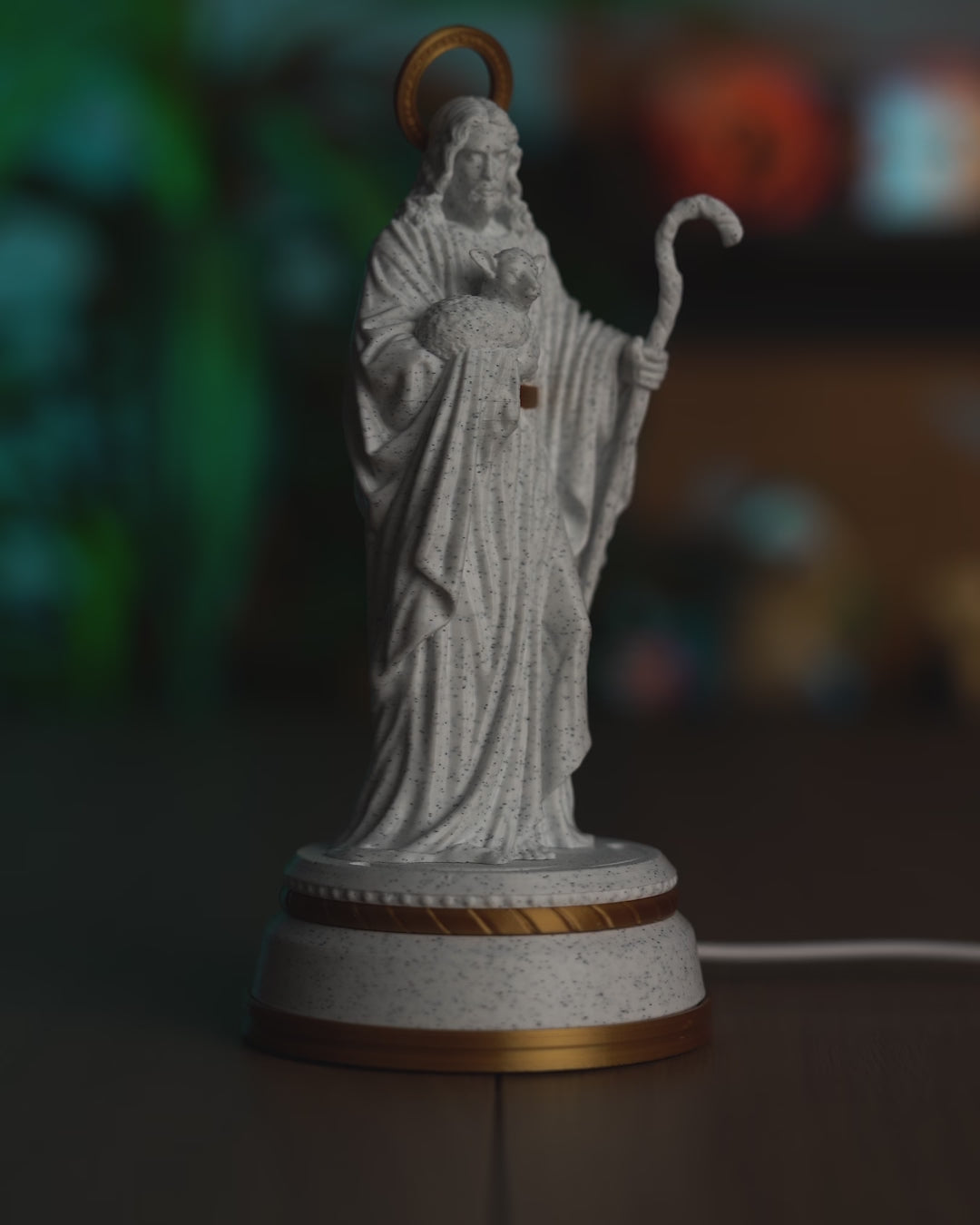 Good Shepherd Illuminated Statue