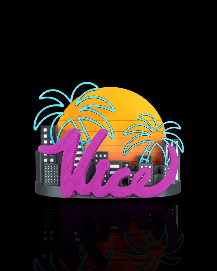 Neon Cityscape Console Stand