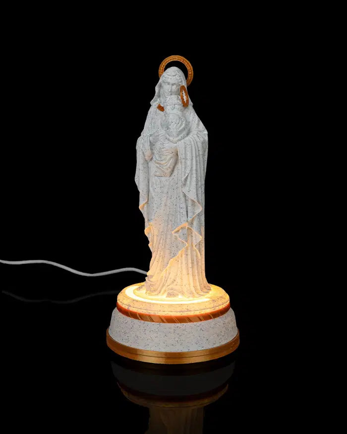 Mary and Child Illuminated Statue