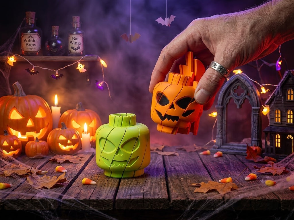 Pumpkin Grenade / Minifig Head Twisty Fidget"