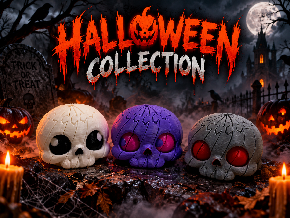 Trhee Chibi Skull Twisty Fidget - "Cute & Creepy Halloween Edition"